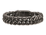 Men's Antiqued Stainless Steel Curb Chain Bracelet (8.50 Inches)